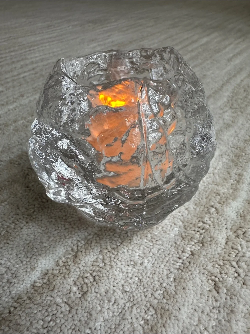 Kosta Boda Snowball Votive Holder Tea Light Candle Holder Ann Wolff Medium